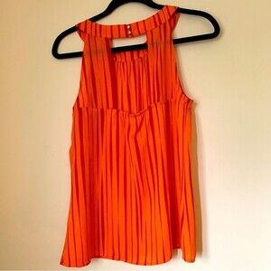 Banana Republic Orange Classy Chic stripe cut out  Tank Size 6